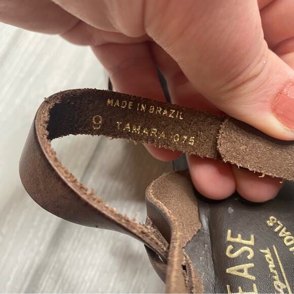 KORK-EASE WOMEN'S TAMARA BROWN LEATHER STRAPPY GOLD CORK WEDGE SANDALS SIZE 9 - Picture 9 of 10